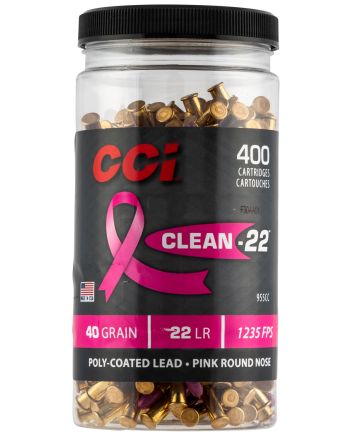 CCI 955CC Clean-22 Rimfire 22LR 40gr Lead Round Nose 400 Per Box/8 Case