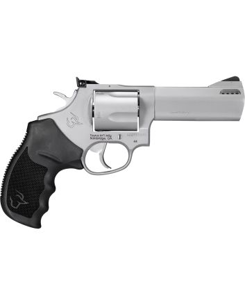 Taurus 2440049TKR Tracker 44 Medium Frame 44 Rem Mag 5rd 4" Matte Stainless Ported Barrel, Cylinder &amp; Frame, Adjustable Rear Sight, Black Rubber Grip, Transfer Bar Safety, Exposed Hammer