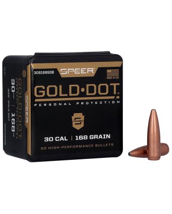 Speer 308168GD Gold Dot30Cal 168gr Soft Point 50 Per Box/20 Case