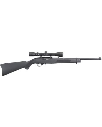 Ruger 31143 10/22 Carbine 22 LR 10+1 18.50" Satin Black Hammer Forged Barrel, Matte Black Satin Receiver, Black Fixed Stock, Right Hand, Features Viridian EON 3-9x40mm Scope