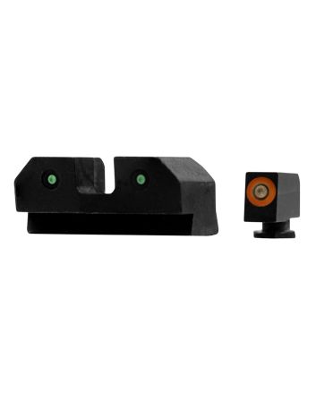XS Sights GLR012P6N R3DNight Sights fits GlockBlack | Green Tritium Orange Outline Front Sight Green TritiumRear Sight