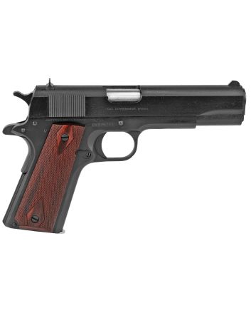 Colt Mfg O1911C38 1911 Government 38 Super 9+1 5" Blued National Match Barrel, Serrated Steel Slide &amp; Frame w/Beavertail, Black Cherry Checkered G10 Grip