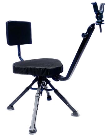 BenchMaster BMGBSC2 Ground Hunting Shooting Chair 4 Leg Rotating Steel Black