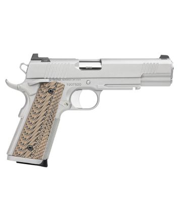 Dan Wesson 01815 Specialist10mm Auto Caliber with 5" Barrel, 8+1 Capacity, Overall Stainless Steel Finish, Picatinny Rail &amp; Beavertail Frame, Serrated Bead Blasted Slide &amp; Black/Brown G10 Grip