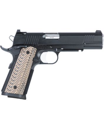 Dan Wesson 01801 Specialist45 ACP 8+1 5" Stainless Steel Barrel, Black Duty Serrated Steel Slide, Frame w/Beavertail &amp; Picatinny Rail, Black/Brown G10 Grip, Ambidextrous