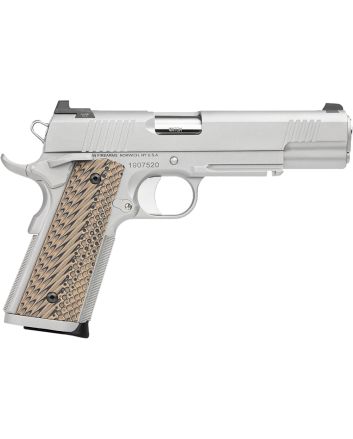 Dan Wesson 01802 Specialist45 ACP 8+1 5" Stainless Steel Barrel, Bead Blasted Serrated Stainless Steel Slide, Frame w/Beavertail &amp; Picatinny Rail, Black/Brown G10 Grip, Ambidextrous