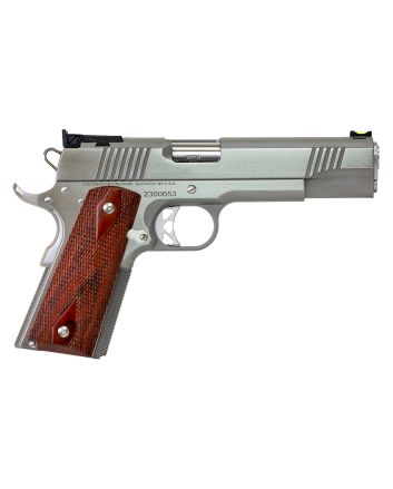 Dan Wesson 01943 Pointman45 ACP Caliber with 5" Barrel, 8+1 Capacity, Overall Stainless Steel Finish, Beavertail Frame, Serrated Brushed Slide &amp; Cocobolo Grip