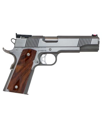 Dan Wesson 01942 Pointman Nine 9mm Luger Caliber with 5" Barrel, 9+1 Capacity, Overall Stainless Steel Finish, Beavertail Frame, Serrated Brushed Slide &amp; Cocobolo Grip