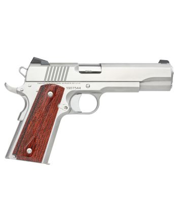 Dan Wesson 01889 Razorback10mm Auto Caliber with 5" Match Grade Barrel, 8+1 Capacity, Overall Stainless Steel Finish, Beavertail Frame, Serrated Brushed Slide &amp; Cocobolo Grip