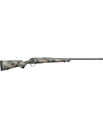 Bergara Rifles BPR3365 Premier Highlander 6.5 Creedmoor 4+1 24" Sniper Gray Cerakote Fluted Barrel, Sniper Gray Cerakote 416 Stainless Steel Receiver, Woodland Camo Grayboe Stock
