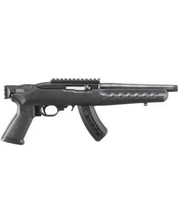 Ruger 4938 22 Charger22 LR 15+1 8" Black Steel/Threaded Barrel, Matte Black Ergonomic Polymer Grip, Features Picatinny Rail w/Intergrated QD Cup