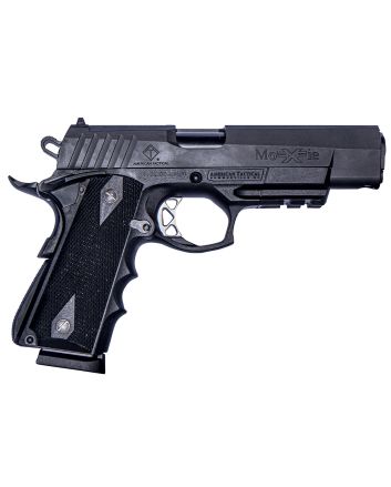ATI GFXH45M FXH-45 Moxie 45 ACP 8+1 5" Black Match Grade SS Barrel, Black Parkerized Serrated Slide, Black Polymer Frame w/Beavertail &amp; Picatinny Rail, Black Finger Groove Grip