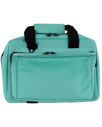US PeaceKeeper P21102 Mini Range Bag Water Resistant Robin's Egg Blue 600D Polyester with 8 Mag Pockets, Lockable Zippers &amp; Wraparound Handles 12.75" L x 8.75" H x 3" D Exterior Dimensions