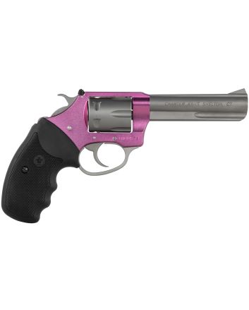 Charter Arms 52232 Pathfinder Lite 22 LR 8 Shot, 4.20" Matte Stainless Steel Barrel &amp; Cylinder, Pink Aluminum Frame w/Black Finger Grooved Rubber Grip, Exposed Hammer