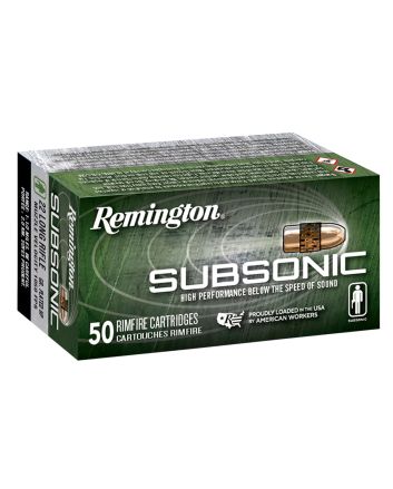 Remington Ammunition 21135 Subsonic Rimfire 22LR 40gr Plated Hollow Point 50 Per Box/100 Case