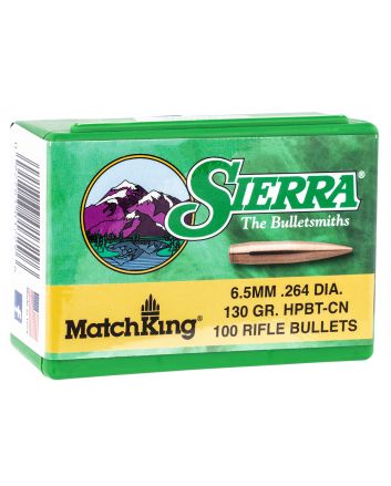 Sierra 1729 MatchKing6.5Creedmoor 130gr Hollow Point Boat Tail 100/Box