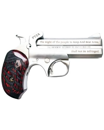 Bond Arms PT2A Protect the 2nd Amendment38 Special,357 Mag 4.25" 2 Round Stainless Steel Rosewood Grip