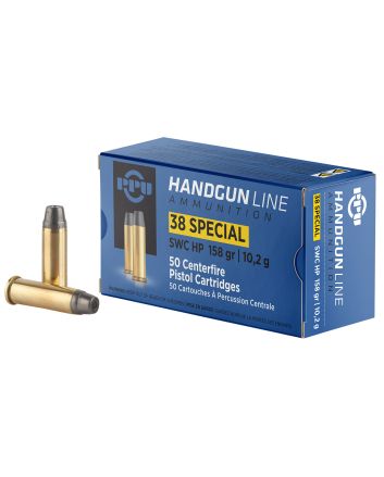 PPU PPH38SH Handgun38Special 158gr Semi Wadcutter Hollow Point 50 Per Box/10 Case