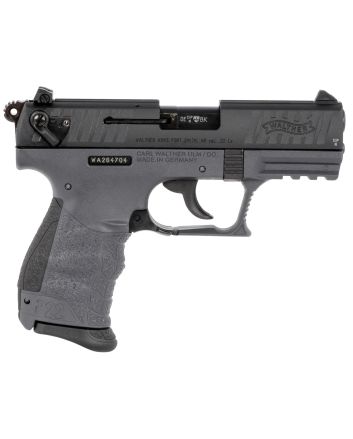 Walther Arms 5120765 P22 Q 22 LR 10+1 3.42" Black Steel/Threaded Barrel, Matte Black Tenifer Serrated/Steel Slide &amp; Tungsten Gray Polymer Frame w/Picatinny Rail, Black Interchangeable Backstrap Grips