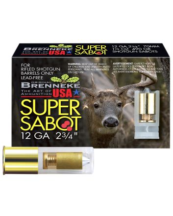 Brenneke SL122SUS SuperSabot12Gauge 2.75" 1 1/8oz Sabot Slug Shot 5 Per Box/50 Case