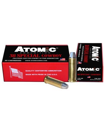 Atomic Ammunition 00451 Cowboy Action Precision Craft 38Special 125gr Lead Round Nose Flat Point 50 Per Box/10 Case