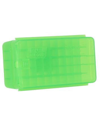 MTM Case-Gard P50SS9M16 Side-Slide Ammo BoxMulti-Caliber Handgun Clear Green Plastic 50rd