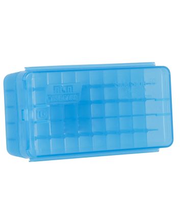 MTM Case-Gard P50SS9M24 Side-Slide Ammo BoxMulti-Caliber Handgun Clear Blue Plastic 50rd