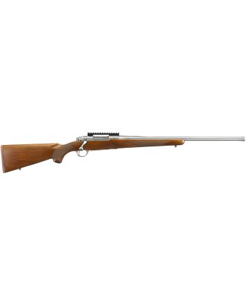 Ruger 57105 Hawkeye Hunter Full Size 6.5 PRC 3+1 22" Satin Stainless Steel Threaded Barrel, Picatinny Rail Steel Receiver, Fixed American Walnut w/Pistol Grip Stock