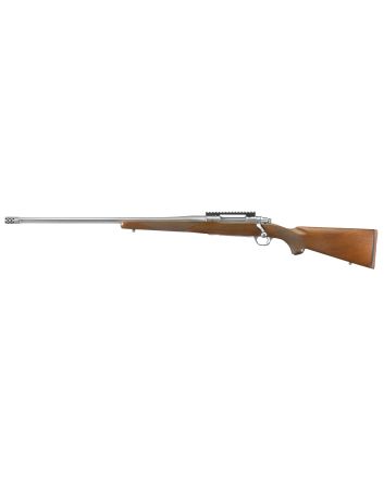 Ruger 57121 Hawkeye Hunter Full Size 300 Win Mag 3+1 24" Satin Stainless Steel Threaded Barrel, Picatinny Rail Steel Receiver, Fixed American Walnut w/Pistol Grip Stock, Left Hand
