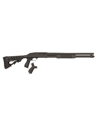 Mossberg 50695 590 Tactical 12 Gauge 8+1 3" 20" Cylinder Bore Barrel, Matte Blued Metal Finish, Dual Extractors, FLEX Component 6 Position Stock w/FLEX Pistol Grip &amp; Recoil Pad