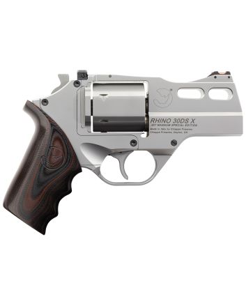 Chiappa Firearms 340308 Rhino 30DS-X Special Edition 357 Mag 6rd 3" Stainless Steel Barrel, Cylinder, Frame &amp; Barrel Shroud, Matte Finish, Finger Grooved Black/Red G10 Grip
