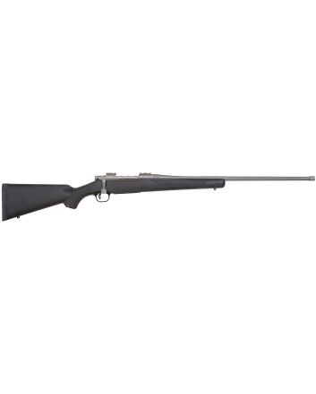 Mossberg 28129 PatriotFull Size 7mm Rem 3+1 24" Stainless Cerakote Fluted Threaded Barrel, Drilled &amp; Tapped Stainless Cerakote Receiver, Black Fixed Synthetic Stock, Right Hand