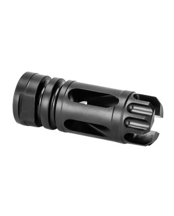 Griffin Armament XHP556FC Gate-LOK Flash Comp Black Nitride 17-4 Stainless Steel with 1/2"-28 tpi Threads, 2.21" OAL &amp; .863" Diameter for 5.56x45mm NATOM4SD, M4SDK, M4SD2 &amp; 30SD Series Silencers