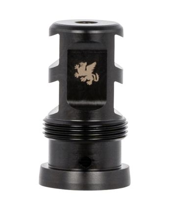 Griffin Armament TMPB22C1228 Paladin 2 Port Taper Mount 22 Cal 1/2"-28 tpi 1.88" 17-4 Stainless Steel Black Melonite QPQ