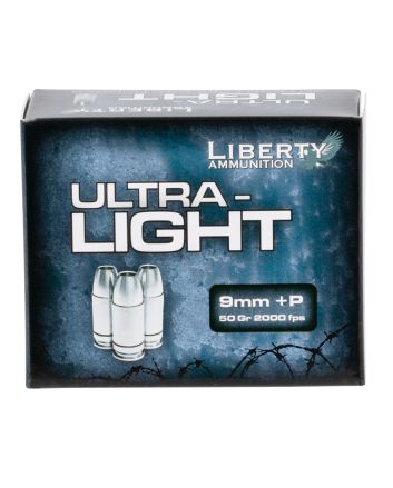 Liberty Ammunition LAUL9052 Ultra-Light9mmLuger+P 50gr Lead Free Fragmenting Hollow Point 20 Per Box/10 Case