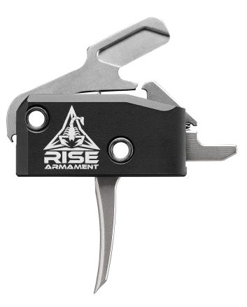 Rise Armament RA434SLVRAWP RA-434 High Performance Single-Stage Flat Trigger with 3.50 lbs Draw Weight &amp; Black/Silver Finish for AR-Platform