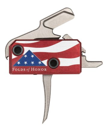 Rise Armament RA13FOLDSPT The Patriot High Performance Single-Stage Flat Trigger with 3.50 lbs Draw Weight &amp; Silver/Red/White/Blue Finish for AR-Platform Right
