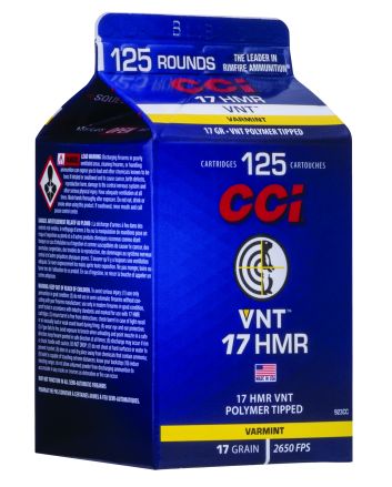 CCI 923CC VNT Rimfire 17HMR 17gr Varmint Tipped 125 Per Box/10 Case
