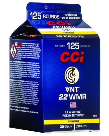 CCI 929CC VNT Rimfire 22WMR 30gr Varmint Tipped 125 Per Box/10 Case