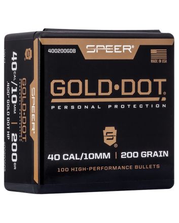 Speer 400200DGB Gold Dot10mmAuto 200gr Hollow Point 100 Per Box/5 Case