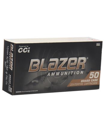 CCI 5221 Blazer Brass Handgun 10mmAuto 180gr Full Metal Jacket 50 Per Box/20 Case
