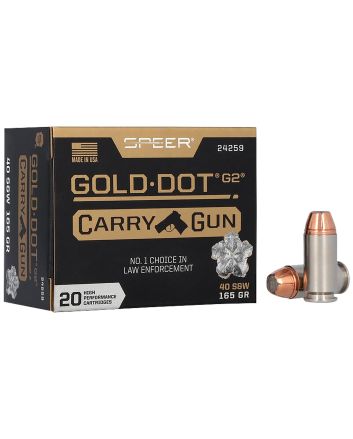 Speer 24259 Gold Dot Carry Gun 40S&amp;W 165gr Hollow Point 20 Per Box/10 Case
