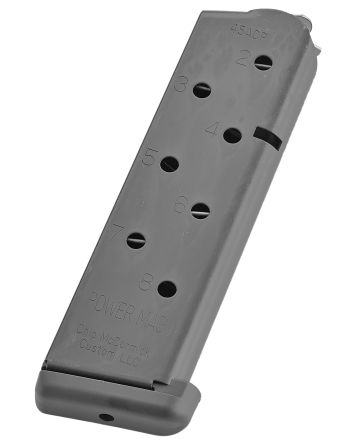 CMC Products 16131C Power Mag8rd 45 ACP Fits 1911 Government Black Stainless Steel