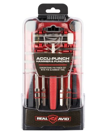 Real Avid AVHPS Accu-Punch Hammer &amp; Punches Steel Red Rubber Handle