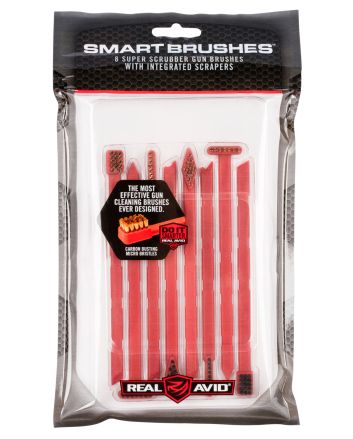 Real Avid AVSB01 Smart BrushMulti-Caliber Universal Firearm Plastic 5.50" Long Bronze/Nylon Bristles 8 Per Pkg
