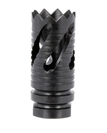 TacFire MZ10219MM Thread Crown Muzzle Brake Black Oxide Steel with 1/2"-36 tpi Threads, 2.05" OAL &amp; 0.87" Diameter for 9mm Luger AR-Platform