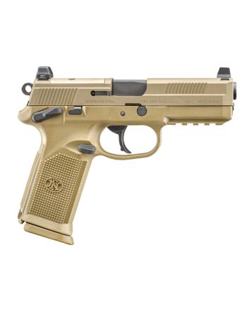 FN 66100223 FNX Tactical 45 ACP 10+1 4.50" Black Steel Barrel, Flat Dark Earth Optic Cut/Serrated Steel Slide &amp; Polymer Frame w/Picatinny Rail, FDE Interchangeable Backstrap Grip, Ambidextrous