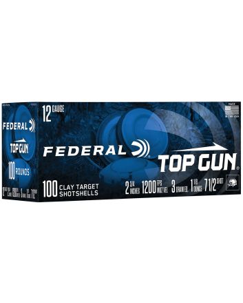 Federal TG1210075 Top Gun12Gauge 2.75" 1 1/8oz 7.5Shot 100 Per Box/2 Case