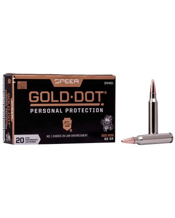 Speer 24461 Gold Dot Personal Protection 223Rem 62gr Soft Point 20 Per Box/10 Case