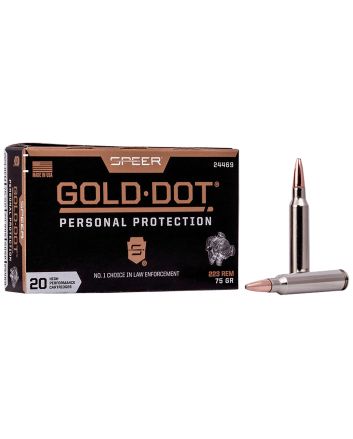 Speer 24469 Gold Dot Personal Protection 223Rem 75gr Soft Point 20 Per Box/10 Case